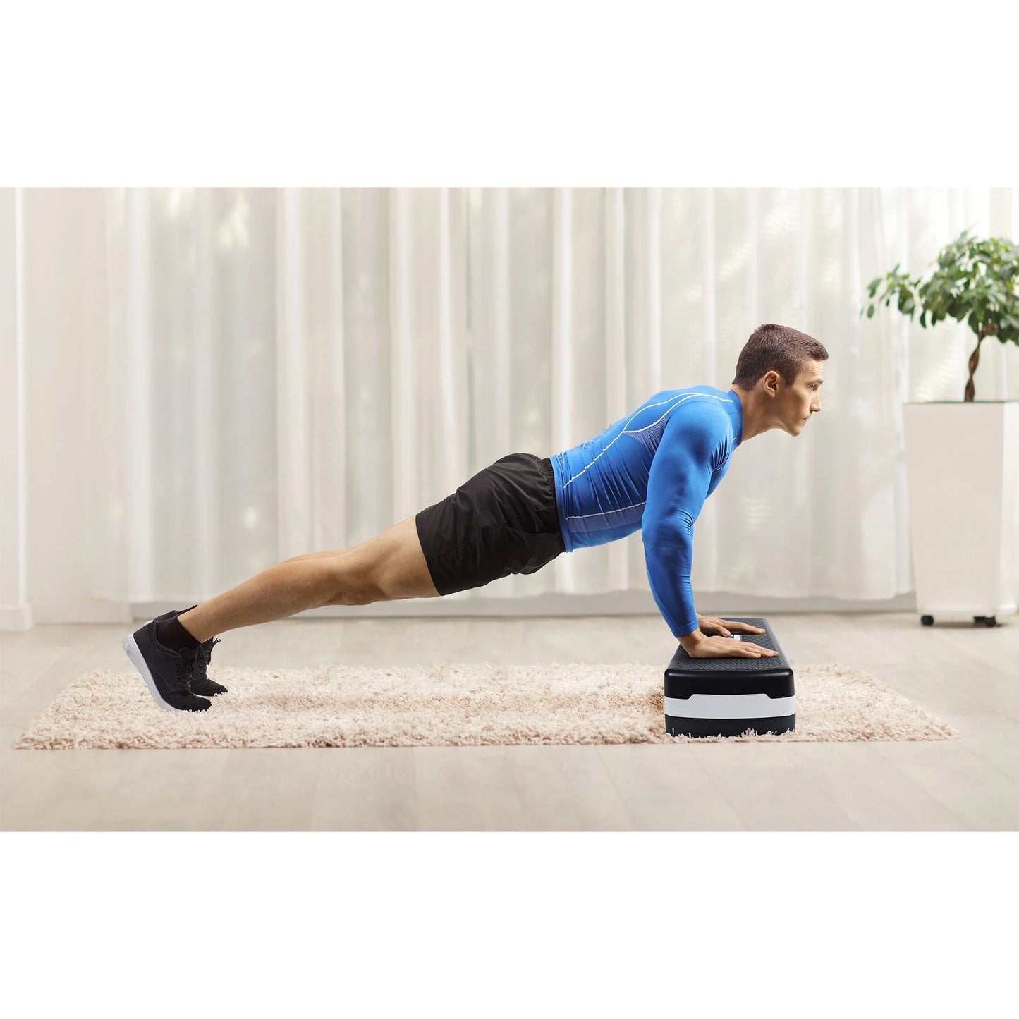 Aerobic Step Platform Exercise Fitness Equipment W/ Adjustable Height